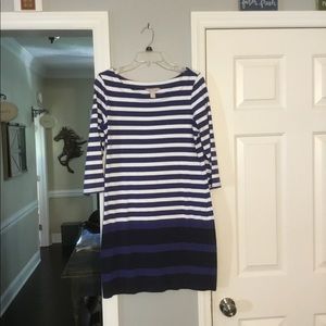 BANANA REPUBLIC  BLUE COMBO T SHIRT DRESS